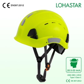 LOHASTAR Hard Hats Construction Safety Helmet Adjustable Men Worker CE Hardhat Lime Hard Hat with Chin Strap Industrial Construction Helmet(UK-A3 Lime)