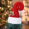 JellyArch Santa Hat Christmas Tree Topper with Holly Decor Large