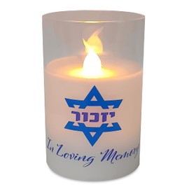 Ner Mitzvah Electric Yahrzeit Candle - LED Votive Candles - Flameless Memorial Candle