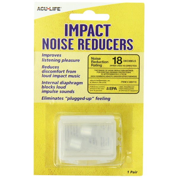 Acu-Life Ear Plugs (1 pair) | ear Plugs for Sleeping, Snoring, Loud Noise, Concerts, Construction, Studying & Traveling | Nrr 18