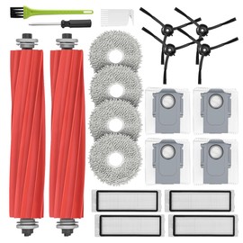 DrRobor DrRobor Zubeh?rset f1r Roborock Qrevo Saugroboter, Ersatzteile Kit mit 2 Hauptb1rste, 4 Wischpads, 4 Staubbeutel, 4 Hepa Filter, 4 Seitenb1rsten