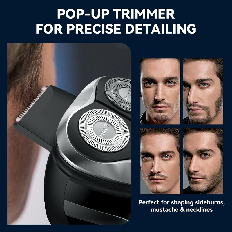 MAX-T Electric Razor for Men, 4D Rotary Shaver Razor for
