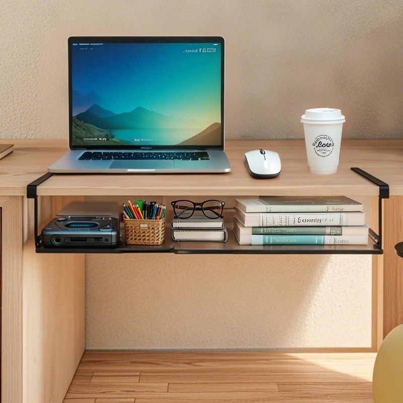 PowerKing Expandable Under Cabinet Shelf, Adjustable Length Under Shelf Storage