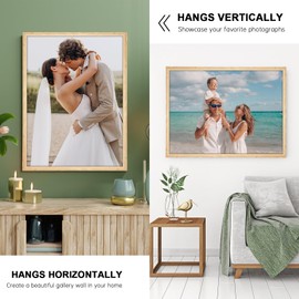 GULETHUN 20x27 Picture Frame, Natural Wood Poster Frame, Home Decor Natural Gallery Frames, Horizontal or Vertical Format, Sturdy, Plexiglass, Large Wall Decor, for Photos, Artworks, Posters