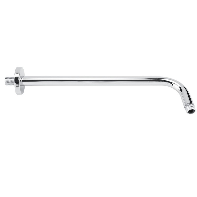 Extra Long Stainless Steel Shower Rain Head Arm Replacement Flange