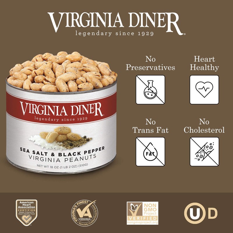Virginia Diner Sea Salt & Pepper Blister Roasted All Natural
