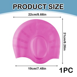 Swimming Cap Ear Protection 3D Swimming Cap Ear Protection Waterproof Women Men Girls Boys Swimming Cap Swimming Cap Swimming Caps for Swimmers Swimming Cap for Short and Long Hair (Pink)