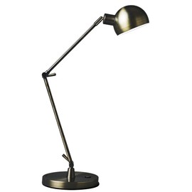 OttLite Refine LED Desk Lamp with 2.1A USB Charging Port, Antique Brass