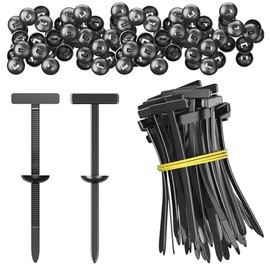 Nylon Universal Cable Tie Buckle, Heavy-Duty Self-Locking UV-Resistant Wire Nylon Zip Tie Holders, Car Plastic Rivets Fasteners for Auto Repairing Quick Fix and Hole Fastening (50)