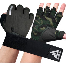 RDX Weight Lifting Gloves, Additional Stretchable Long Wrist Support, Full Palm Grip, Men Women Fitness HIIT Workout, Bodybuilding Powerlifting Strength Training Cycling Exercise Home Gym Equipment