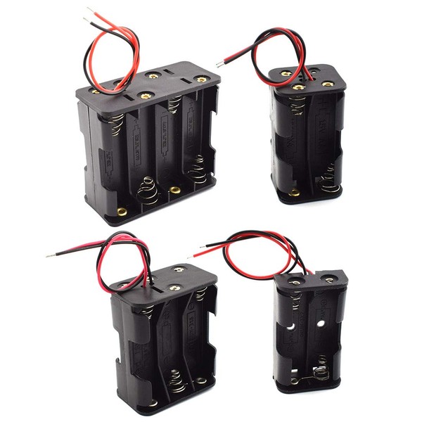 SDTC Tech 4-Pack 2/4/6/8 x AA Battery Holder with Wire
