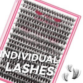 PRO 320 Pieces 30D + 40D DIY Eyelashes Individual 3D Fluffy Individual Eyelashes for Eyelash Extension Eyelash Cluster Individual Lashes (30+40-D, 8-16 Mix, 3D Fluffy)