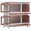 CHARMMA Outdoor Rabbit Hutch 4 Doors Brown Wood-Brown-12.9KG