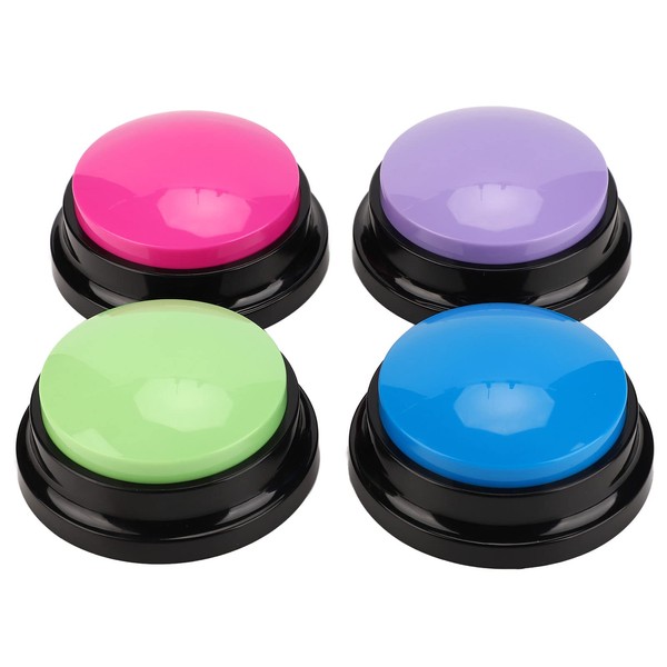Dog Communication Keys, Pack of 4 Colour Voice Recording Buttons,