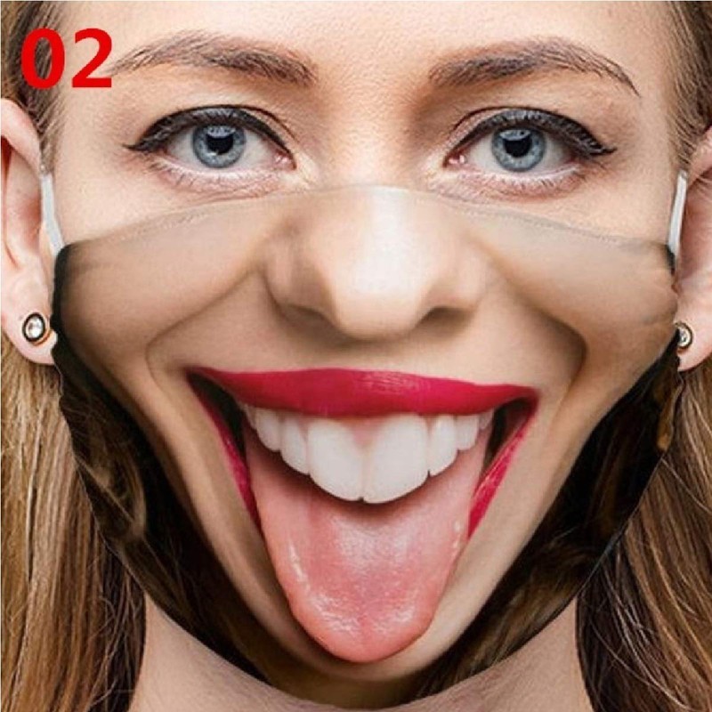 2 Pack Funny Masks Washable & Reusable Funny Face Mask