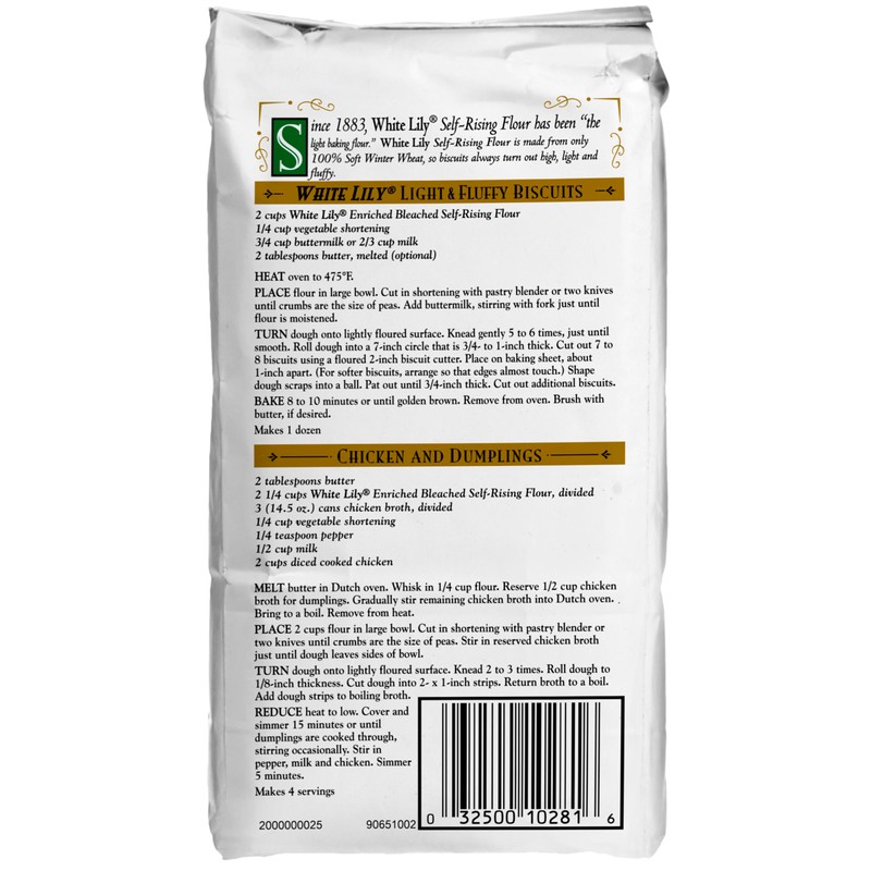 White Lily Self-Rising Bleached Enriched Pre-Sifted Flour, 32 Ounce