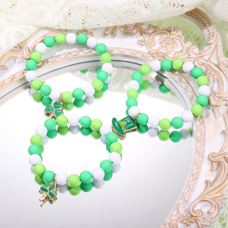 Irish Holiday Bracelets Set Heishi Beaded Bracelet Stretch Bracelet for