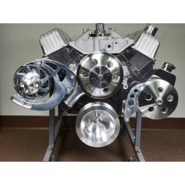 CNCRSR Small Block Chevy Alternator & Power Steering Brackets Combo Long Pump SBC 350