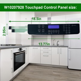 W10207928 Touchpad Control Panel for Whirlpool Range/Oven-Compatible with WPW10207928,1547592,AP6017095,PS11750390,EAP11750390-Membrane Switch Replacement