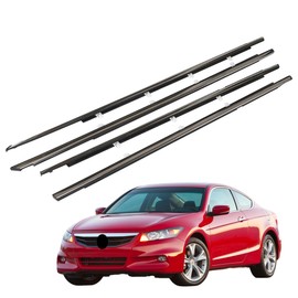 Thomletha Car Outer Window Weatherstrip Moulding Trim Seal Belt 4Pcs Replacement for Honda Accord 2008-2012 72410-TA0-A01 72450-TA0-A01 72910-TA0-A01 72950-TA0-A01 Chrome