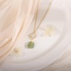 LOOYUUPEE Green Natural Jade Necklace, Four Leaf Clover Jade Pendant