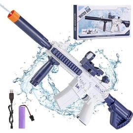 Electric Water Gun for Kids Adults - Automatic Squirt Gun With up to 32 Ft Long Range, Summer Outdoor Beach Swimming Pool Party Super Soaker Toys, Gift for Kids Age 8 9 10 11 12 Years Old Boys:_1 BLUE