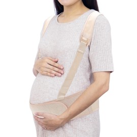 GLIDESMOOTH Pregnancy Belly Band, Belly Support Bands, Belly Bands for Pregnant Women, Maternity Belly Band with Adjustable Straps, Medium, Apricot