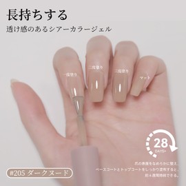 Fiouto Gel Nails, Magnetic Nails, Color Gel, Transparent Sheer, Color Gel, Good Color Shear, Gel Nails, Milkshake Sensation Sheer Gel, Single Item, UV/LED Compatible (Milkshake Color Gel 205)