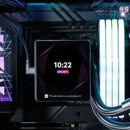 Thermalright Grand Vision 240 ARGB Black CPU AIO Cooler,PC 240 Specification Water Cooler System,IPS LCD Screen with 480x480 Resolution,for AM4/AM5;LGA1700/1851,High Performance Pump