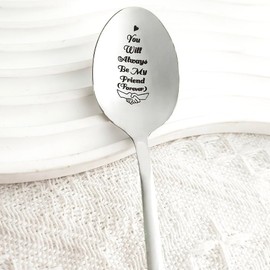 Bestie Best Friend Friendship Gifts for Women Girls Christmas Birthday Gift for BFF Best Friends Engraved Coffee Tea Spoon Gifts for Besties You Will Always Be My Friend Spoons