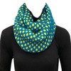 Wrapables Dottie Infinity Acrylic Knit Scarf Winter Circle Scarf, Teal/Yellow