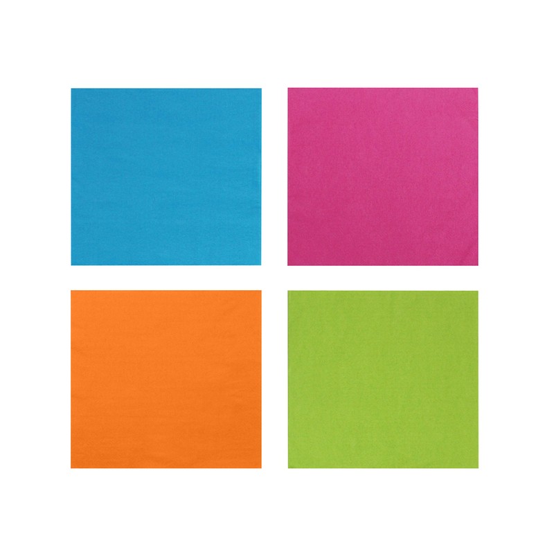 Party Essentials 2-Ply Paper Luncheon Napkins, Assorted Neon Brights, 48-Count