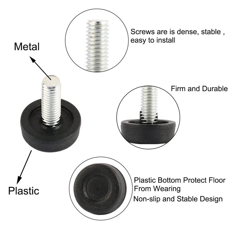 sourcing map M8x20mm Thread Table Desk Levelling Foot Feet Screw