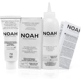 NOAH Permanent Hair Dye 7.0 Blonde – Ammonia-Free Hair Colour with Linseed Oil & Rice Proteins - Nourishing, Long-Lasting & Grey Coverage - Complete Hair Colour Kit - 140ml