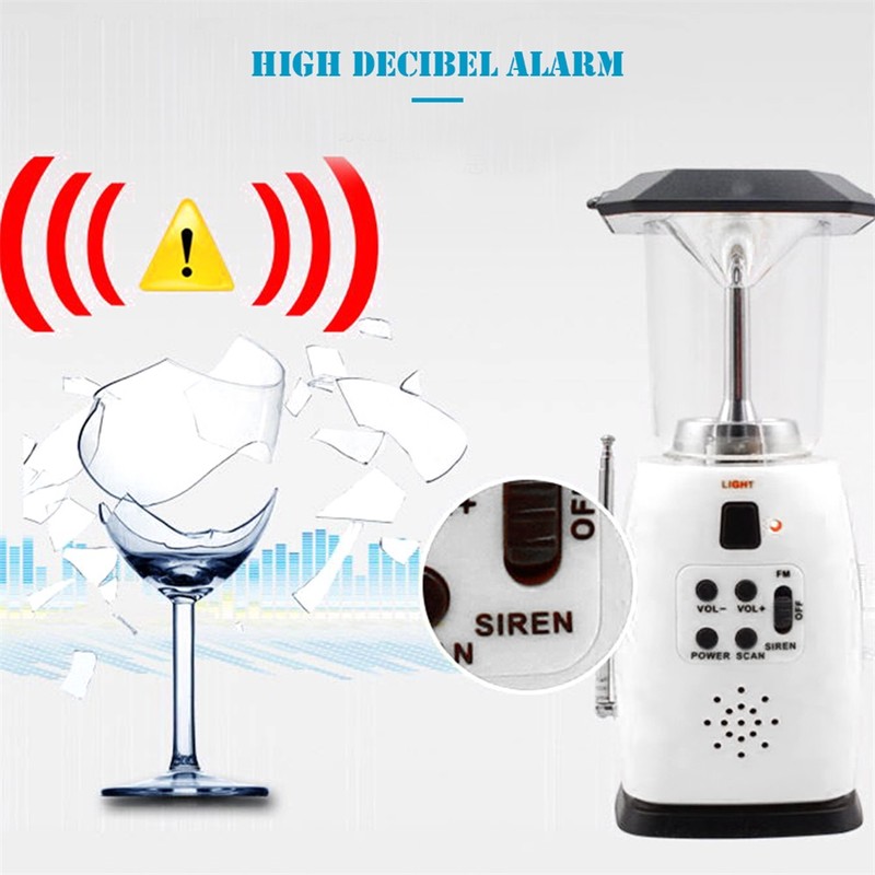Portable Hand Crank 8 LED Lanterns Flash Light with Radio