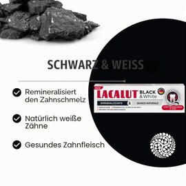 LACALUT Black & White Toothpaste Professional Teeth Whitening Remineralizes Enamel Professional Whitening Activated Carbon 75ml