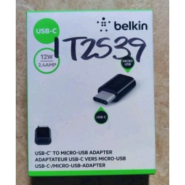 Belkin New Belkin USB-C to Micro-USB Adapter 12W, 2.4 Amp, Smartphones, Tablets, Laptop