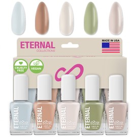 Eternal Pastel Nail Polish Sets for Women (CHIC PASTELS) - Pastel Nail Polish Set for Girls | Long Lasting & Non Toxic Nail Polish Kit for Home DIY Manicure & Pedicure | Made in USA, 13.5mL (Set of 5)