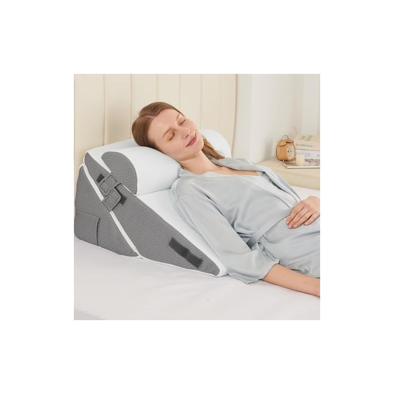 Sasttie Wedge Pillow Set for After Surgery, 2PCS Adjustable Bed