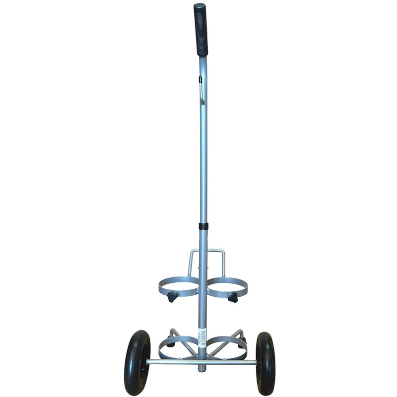 ResOne Lightweight Dual D/E Oxygen Tank Cart, Adjustable Handle, Durable