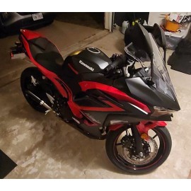 Radiant Cycles 2024-2025 Kawasaki Ninja 500 Shorty Exhaust Muffler BLACK Bundle