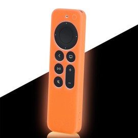 LEFXMOPHY Case Replacement for Apple TV 4K Wi-Fi 3rd Generation Siri Remote New 4k 2021-2024 Series 6 Generation / 6th Gen Control, Easy to Find Silicone Cover with Lanyard (Glow Orange)