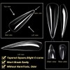 50pcs/box Transparent Seamless Fake Nail Soft Full Cover Trapezoidal Oval
