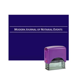 Modern Journal of Notarial Events (Soft Cover) Bundle with Georgia Notary Stamp (Purple Body, Rectangular)