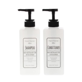 Dispenser Pump Bottle, Square, Set of 2, White, 20.3 fl oz (600 ml)