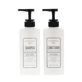 Dispenser Pump Bottle, Square, Set of 2, White, 20.3 fl oz (600 ml)