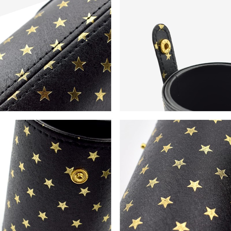 Star Pattern Makeup Brush Holder, Black,