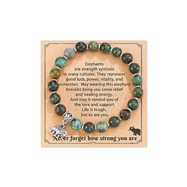 Stocking Stuffers Holiday Outfits for Women 2024 Elephant Gifts Bracelet for Women Natural Stone Beaded Bracelet Strong Elephant Bracelet Inspirational Bracelet Healing Stone Bracelet Birthday Jewelery Gift