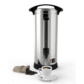 Garvee 60 Cup 10L Commercial Coffee Urn,[304 Stainless Steel with Double Walls] [Quick Infusion] Large Coffee Maker, [Easy to Clean] Hot Beverage Dispenser for Churches, Meeting Rooms, Lounges