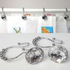Shower Window Curtain Double Hooks，Stainless Steel Rustproof Crystal Rhinestones Gem